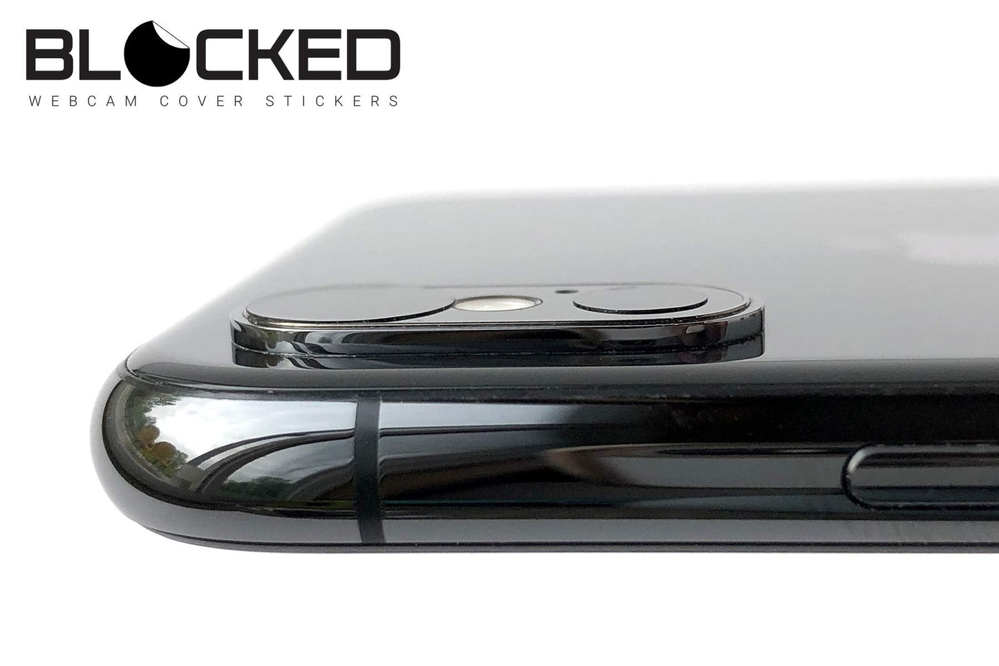 BLOCKED Stackable Webcam/Camera Vinyl Covers | 95 Low-Tack Restickable Webcam Stickers | 5-Sizes | Black 95-Pack (Ultra Glossy)