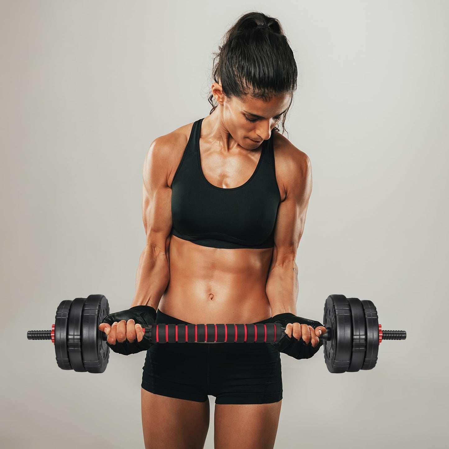 EDOSTORY Adjustable Dumbbell Set, 22/44/66/88lbs Free Weights, 4-in-1 Barbell & Kettlebell Set, Non-slip Handles, Fitness for Men & Women