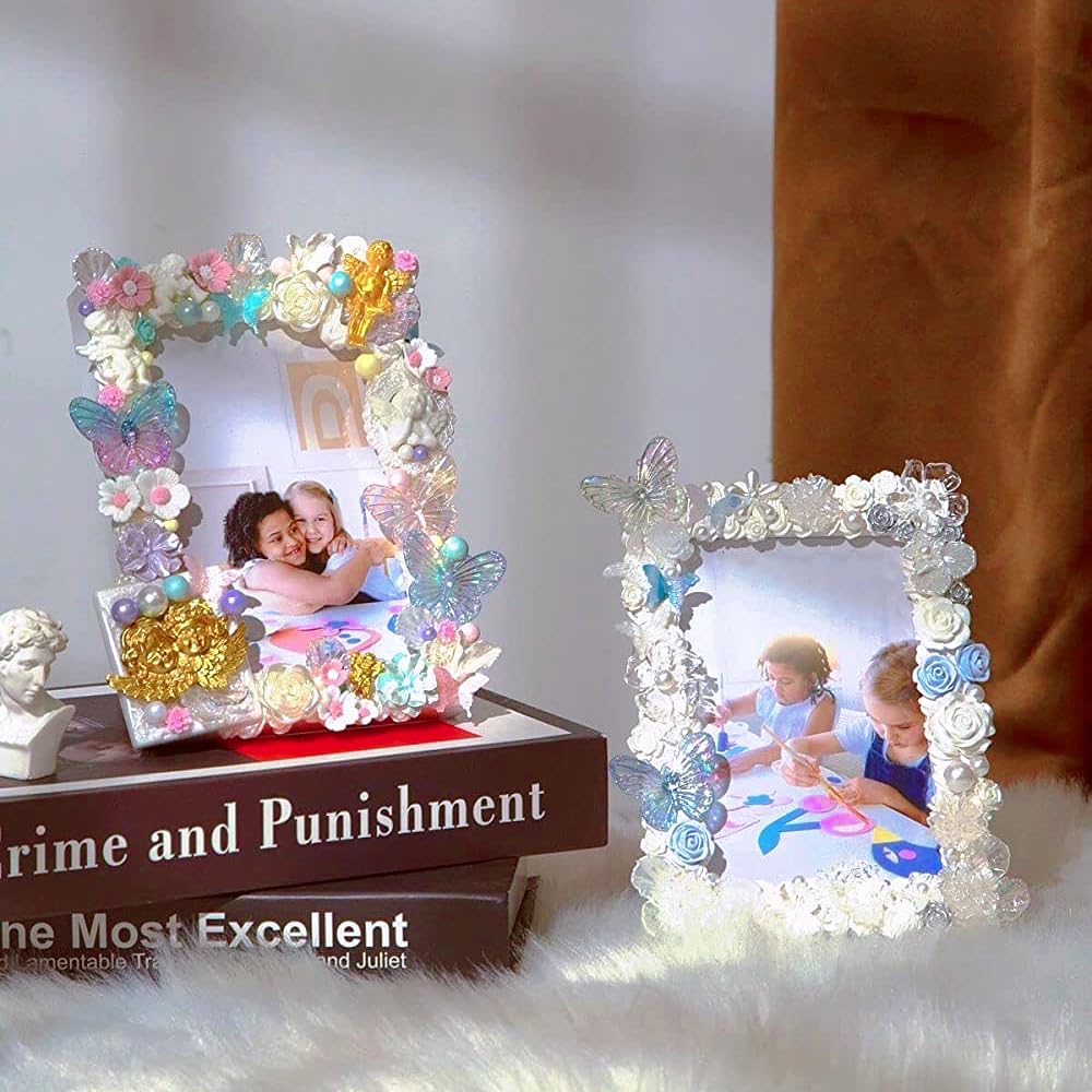 DOUXFUN DIY Picture Frame Kit - Arts and Craft Kits for kids Ages 6, 7, 8, 9, 10, 11, 12+ Teen Adult - Creative Art Toys Girls Boys Birthday Christmas Gifts 6-8, 8-12, 10-12 (Flowers)