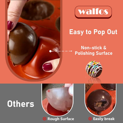 Small 15-Cavity Semi Circular Silicone Mold, 2 Packs Half Sphere Baking Molds for Making Jelly, Chocolates, and Cake