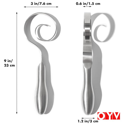 OYV Seamless Dough Whisk, 18/10 Stainless Steel Danish Dough Wisk, 9" Bread Whisk for Sourdough, Cookies, Pizza, Pastry, Dishwasher Safe Dough Hook