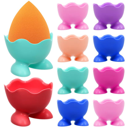 ULTECHNOVO 10 Pack Silicone Egg Cups - Nonstick Egg Holder & Server for Soft Boiled Microwave Safe Poacher Display Stand for Breakfast Kitchen