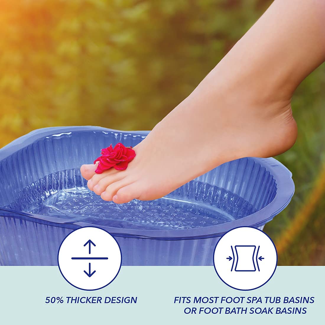 ForPro Professional Collection Universal Pedi Bath Liners - 50% THICKER - Fit Footsie Bath, Disposable Pedicure Foot Tub Liners for Foot Spa Basins & Foot Bath Soaks, Clear, 100-Count