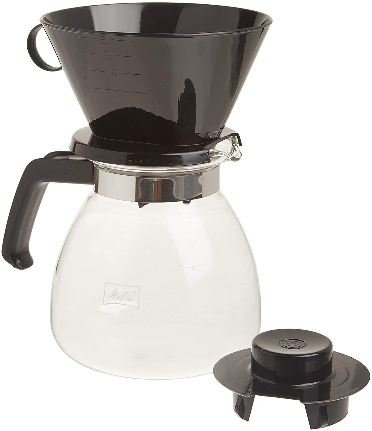 Melitta 52 oz. Pour-Over Coffee Brewer with Glass Carafe, Black