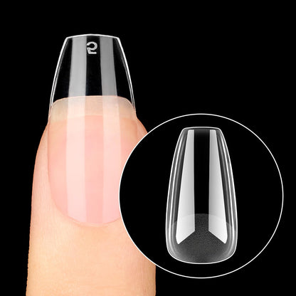 Beetles Gel Nail Kit Short Almond with Nail Dehydrator and Primer, 576Pcs Half Matte Etch-X Gel Nail Tips Solid Nail Glue Mini Nail Lamp Acrylic Nail Tips Easy DIY Nail Extension Set Gift for Women
