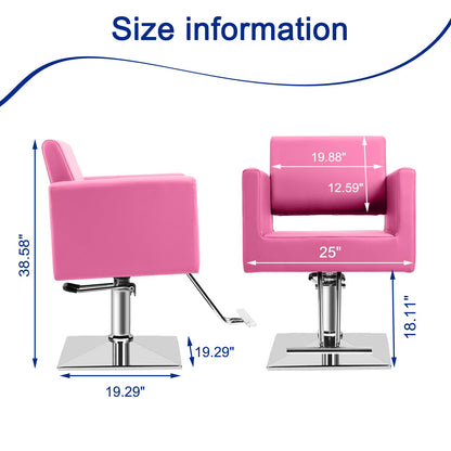 Hairdresser Barber Salon Chair,Capacity 330 Lbs - with Heavy Duty Hydraulic Pump, 360° Swivel Adjustable Spa Beauty Equipment, Hair Stylist Women Man for Barbershop,Home Hairdresser Hydraulic (Pink)