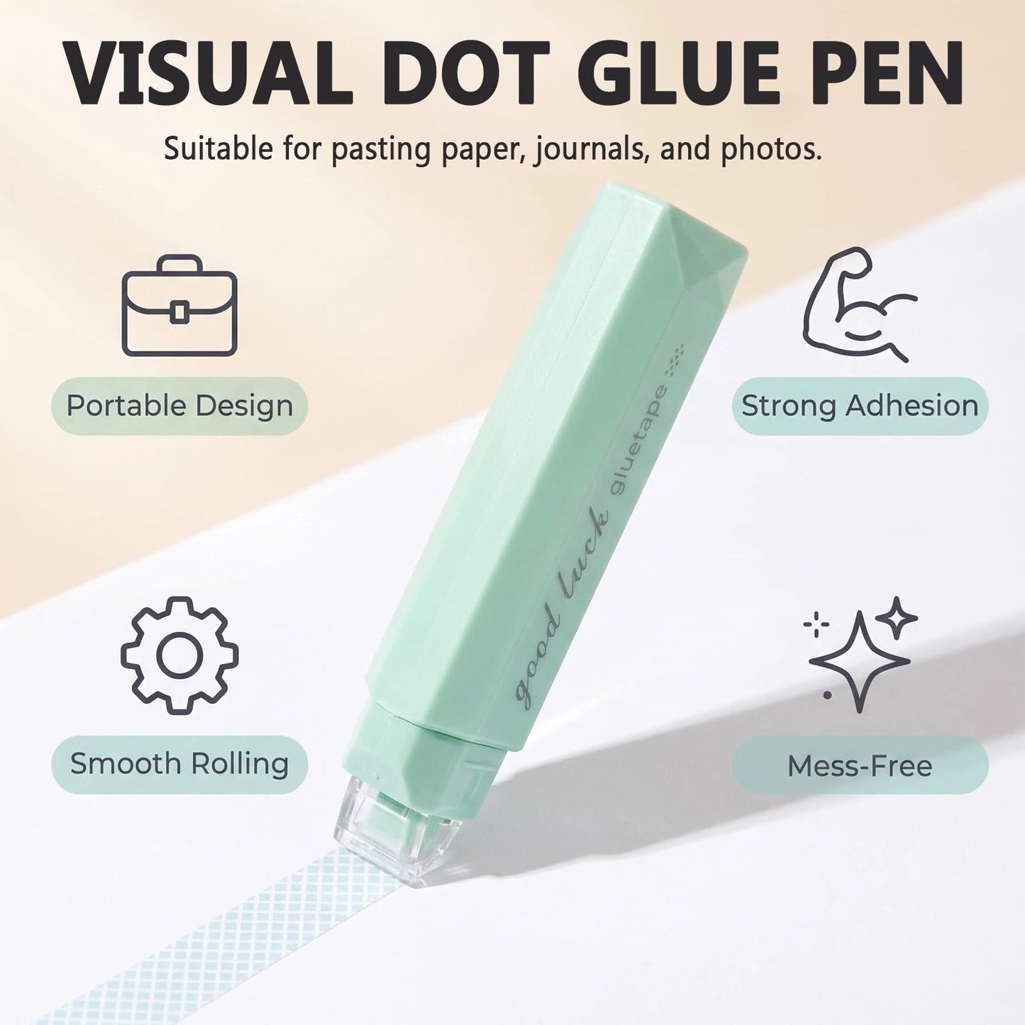Shgxjjnb 16 Pack Double Sided Tape Pen, Multicolor Double Sided Tape Roller, Glue Pen, Glue Tape for Scrapbooking, Suitable for Present Wrapping, DIY Crafts