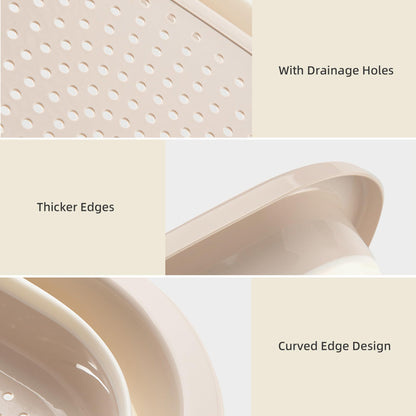 Cemome Collapsible Dish Basin with Colander, Foldable 2-in-1 Dish Pan and Strainer Set with Drain Holes, Portable Wash Basin for Kitchen Sink, Camping, Travel & RV (Grey)