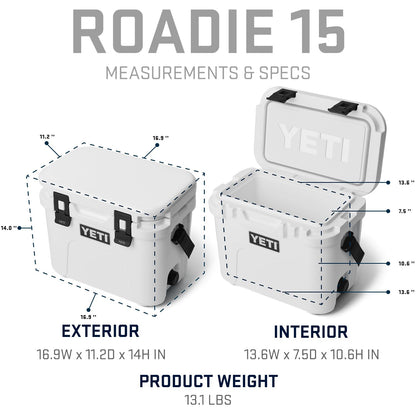 YETI Roadie 15 Hard Cooler with DoubleDuty Shoulder Strap, Charcoal