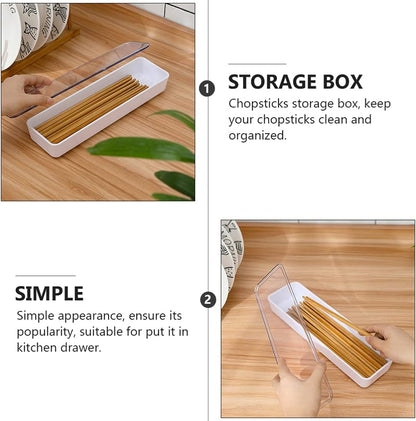 Cabilock Flatware Tray with Lid, Kitchen Drawer Organizer with Lid and Drainer, Plastic Cutlery Tray and Storage