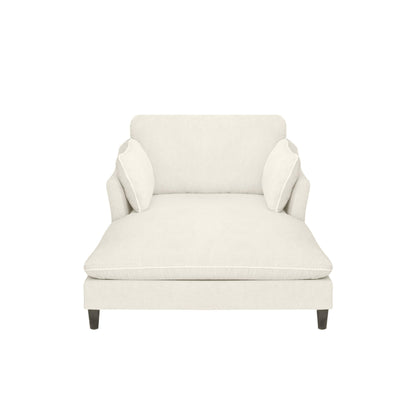 Merax Boneless Chaise Lounge Chair Indoor, 51.2" Modern Oversized Chaise Lounge Reading Chairs with 2 Pillows, Comfy Chenille Sleeper Sofa Couch for Living Room Bedroom Apartment, Beige