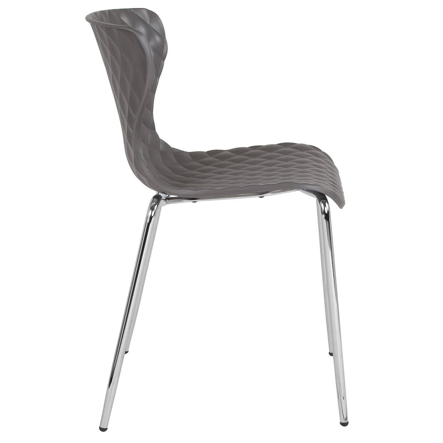 Flash Furniture 4 Pack Lowell Contemporary Design Gray Plastic Stack Chair
