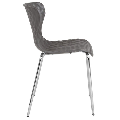 Flash Furniture 4 Pack Lowell Contemporary Design Gray Plastic Stack Chair