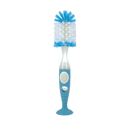 2 1 Nuby Easy Clean Dispensing Soft and Durable Bristle Bottle Brush with Textured Handles and Suction Base, in System