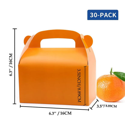 Oletx 30Pcs Orange Party Favor Treat Boxes Goodie Boxes Candy Gable Box