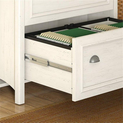 Bush Furniture Fairview 2 Drawer Lateral File Cabinet in Antique White/Tea Maple, Home Office Storage for Letter, Legal, and A4-Size Documents