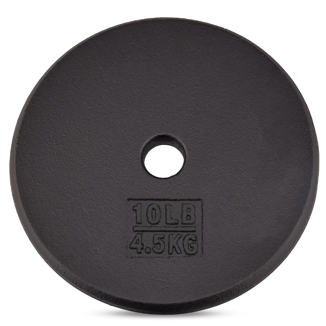 Yes4All Standard 1" Cast Iron Weight Plate - Ideal for Strength Training - Multiple Weight: 5LB to 25LB (Single & Set of 4)