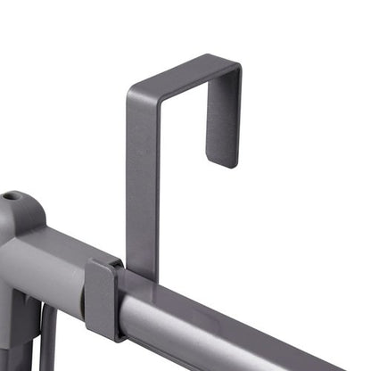 Household Essentials Metal Expandable Over the Door Drying Rack, Gray