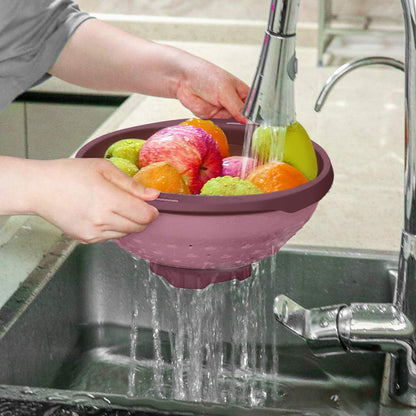 QiMH Collapsible Colander and Strainer, 5 Quart(1.25 gal), Heavey Duty Kitchen Drainer Basket for Pasta, Veggies and Fruits, New Home Apartment Essentials