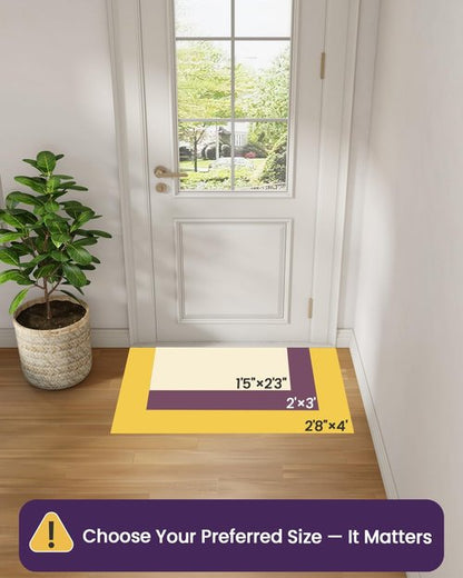 DEXI Ultra Thin Indoor Door Mat - Non-Slip Rubber Backing | Easy-Clean Dirt Trapper, 24x36, Beige