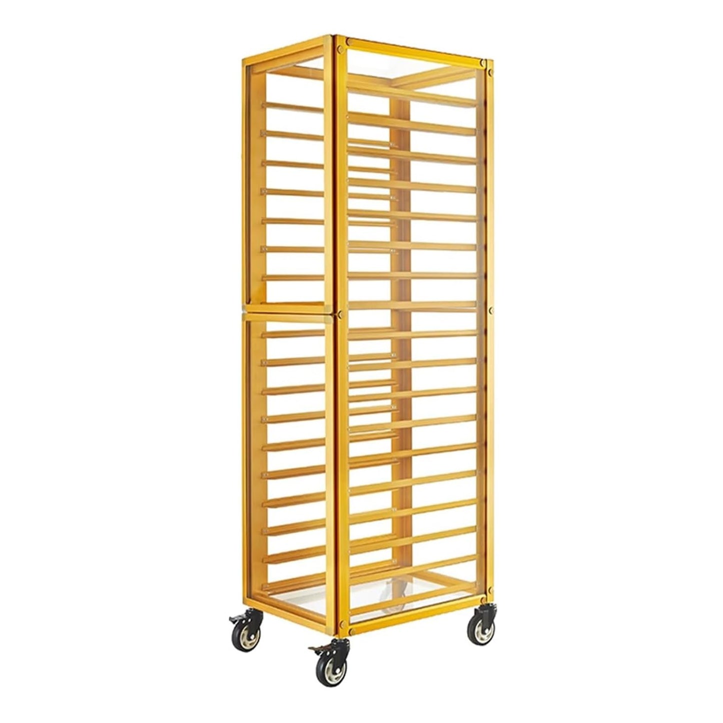 18-Tier Bakery Rack with Wheels, Heavy Duty Aluminum Commercial Drying & Cooling Rack, Rolling Storage Cart for Bread Pizza Baking Trays