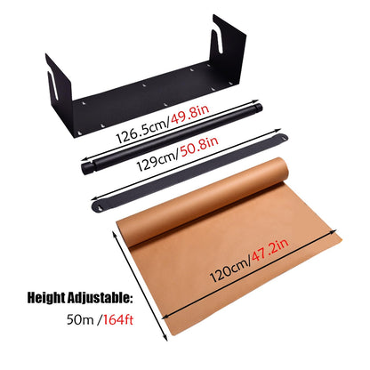 KOMFGT Kraft Paper Roll Dispenser and Cutter 51 Inch, Wall Mounted Butcher Paper Holder with 50M Paper Roll, Hanging Paper Rack for Bakery/Cake Shop/Business - Daily Specials