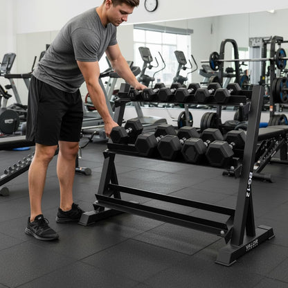 Valor Fitness 3-Tier Dumbbell Rack - Adjustable Weight Organizer Rack for Home Gym Dumbbell Storage Sports Equipment Organizer