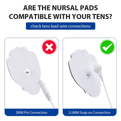TENS/EMS Unit Replacement Pads NURSAL 20 Pack 3.5mm Snap Electrode Patches for Electrotherapy, Reusable Self-Adhesive Electrodes Pads, Compatible with Belifu, AVCOO, Neocarbon, MEDVICE TENS White