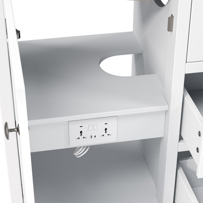 Merax 84" Double Sink Bathroom Vanity with Engineered Stone Countertop & 2 Ceramic Sinks,Large Storage Vanity with 6 Soft Close Drawers,Silver Metal Knobs for Master Bathroom,Family Bath,White