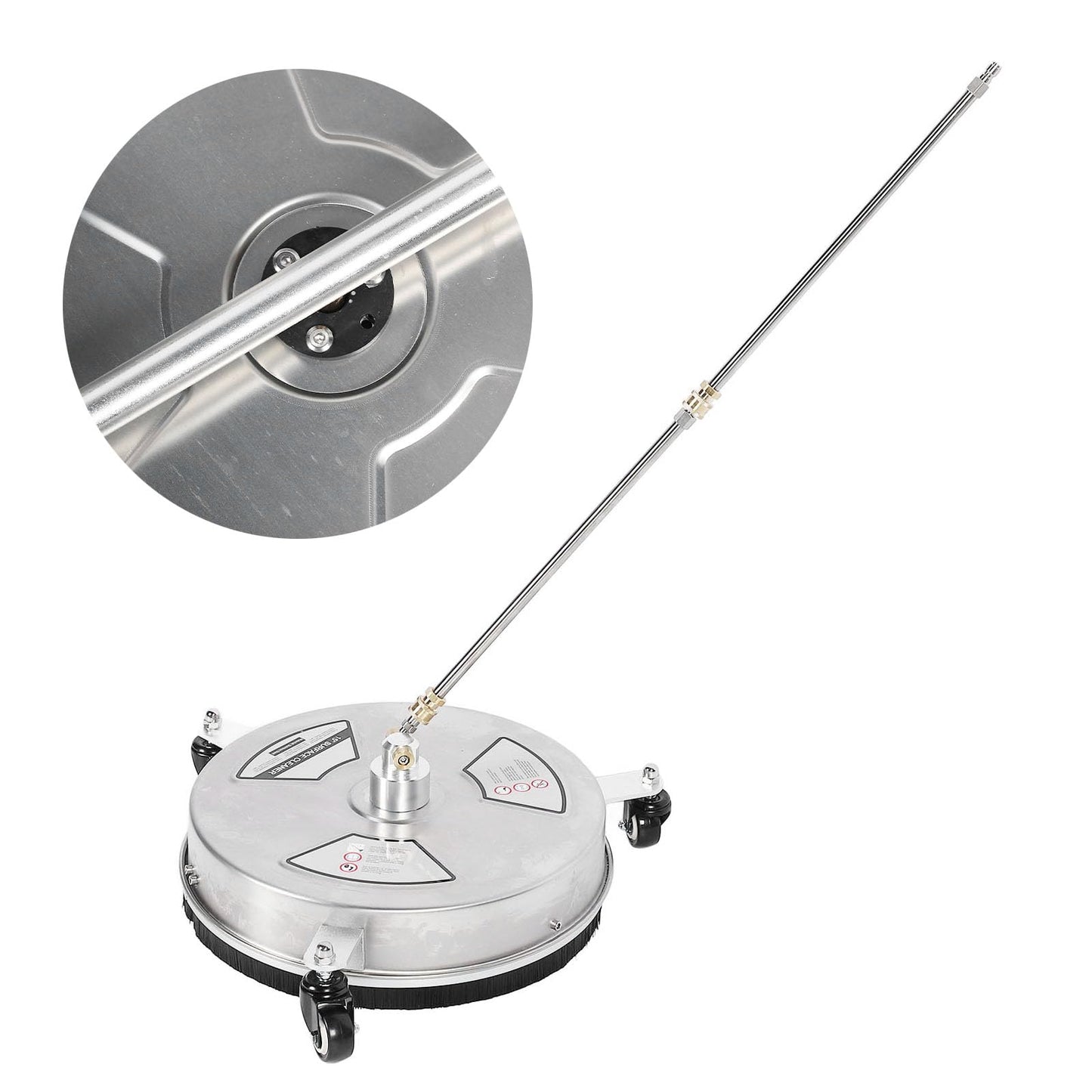 TIKATARER 15 Inch Pressure Washer Surface Cleaner, Stainless Steel Power Washer Accessory with 4 Wheels & 1/4 Quick Connect, Ideal for Driveways Sidewalks Patios, 4000 PSI
