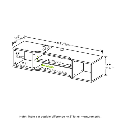 Furinno Indo Floating Storage Hutch Media Console, Marcy Oak