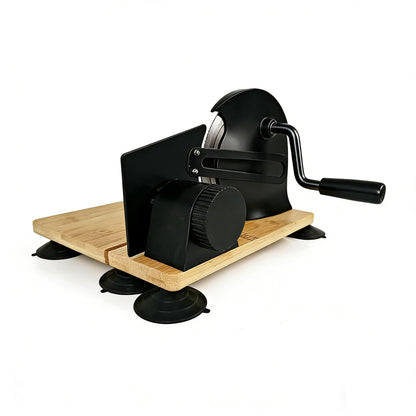 Sourdough Bread Slicer Machine Adjustable Thickness Stainless Steel Blade Bread Sourdough Cutter with 6 Large Suction Cups Foldable Compact Design Non-Slip Base for Homemade Bread Slicing (Black)