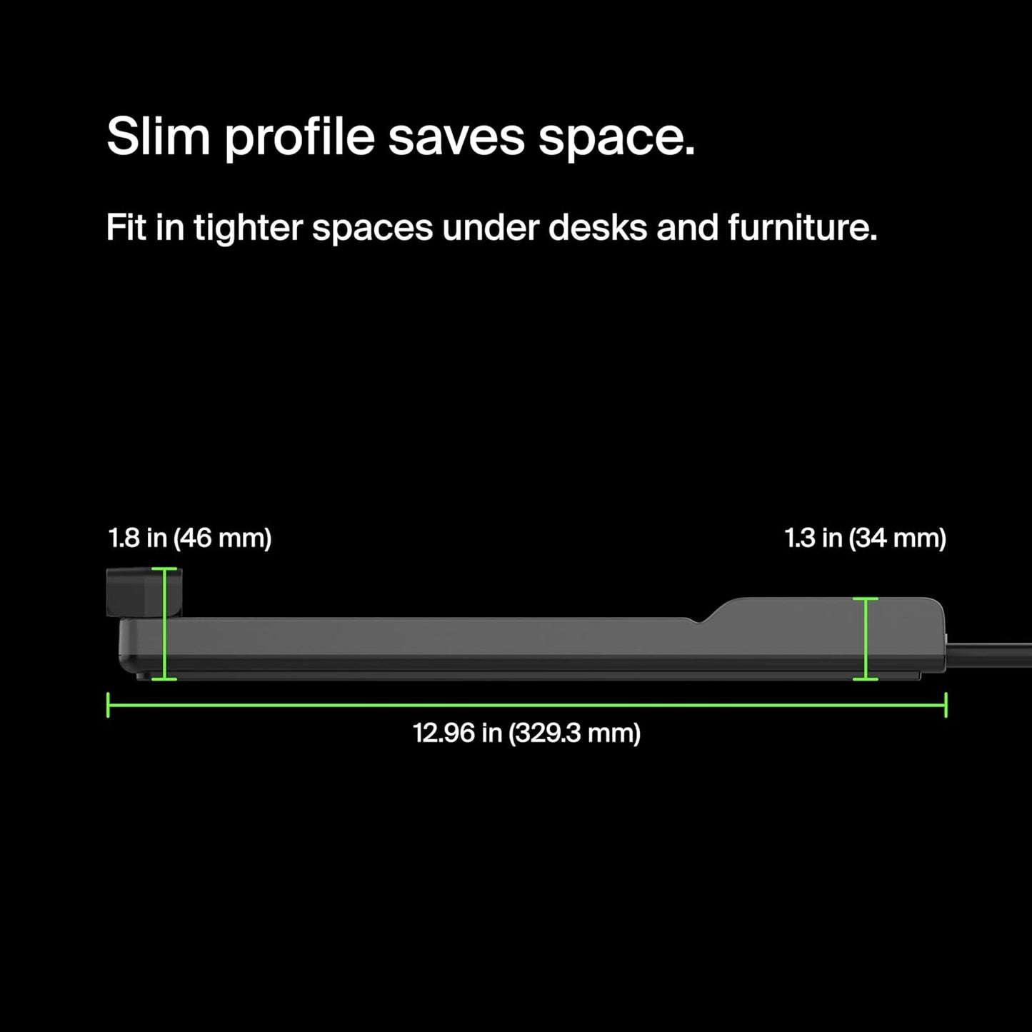 Belkin 12-Outlet Surge Protector Power Strip - 12 AC Outlets, 8ft Flat Plug, 3,940 Joules Protection for Home & Office