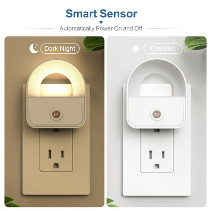 6 Pack Night Light Plug in, White LED Nightlights with Smart Dusk to Dawn Sensor, Plug into Wall Nightlights Suitable for Bedroom, Bathroom, Hallway, Kitchen, Stairs, Kids, Adults