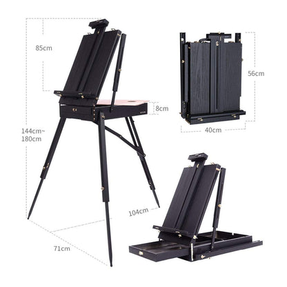 ERoomQ Wood Painting Stand, with Drawer Collapsible Studio Desktop Easel Artist Outdoor Painting Canvas Display Stand (Wood)