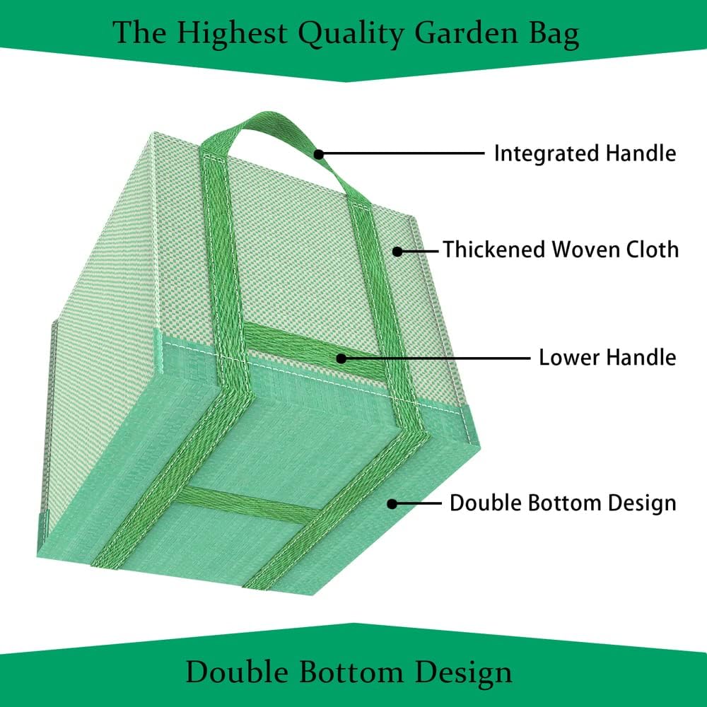 CDLXSH 32 Bushes(2-Pack 32Gallons) Gallons Reusable Garden Waste Bags, Yard Waste Bags, Lawn/Leaf Bags, Heavy Duty