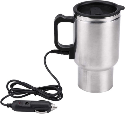 Gorgeri 12V Car Kettle, 450ml Electric In-Car Stainless Steel Heating Cup for Coffee Tea