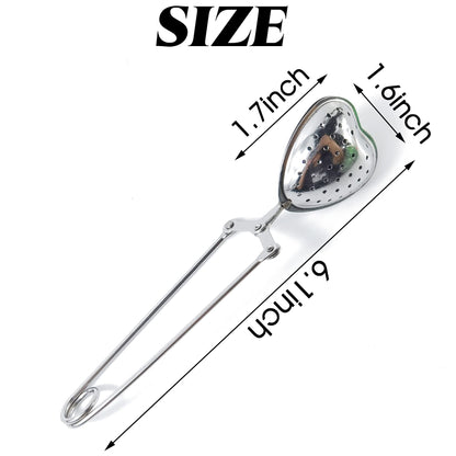 ROYHOO10PCS Stainless Steel Tea Filters Loose Leaf Tea Infuser Strainers Reusable Interval Diffuser Heart-shaped Tea Partition Spoon