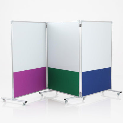 AmazingSpark Set of 3 Classroom Dividers for Room Separation, 4 x 8 ft Short Play Panels for Room Divider, Double-Sided Magnetic Dry Erase Board and Felt Board for Preschool(Bright)