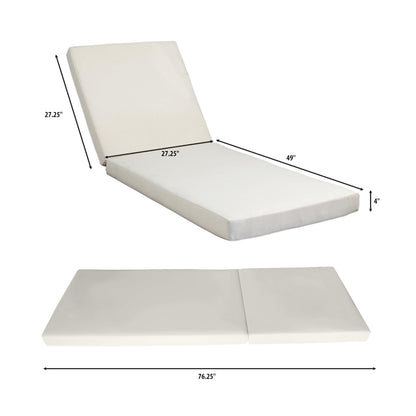 Christopher Knight Home Tory Acacia Wood Chaise Lounge Chair Outdoor Set of 2, Adjustable Backrest Sun Lounger Recliner, Patio Outdoor Chaise Lounge with 4" Thick Water-Resistant Cushions, Teak+Cream