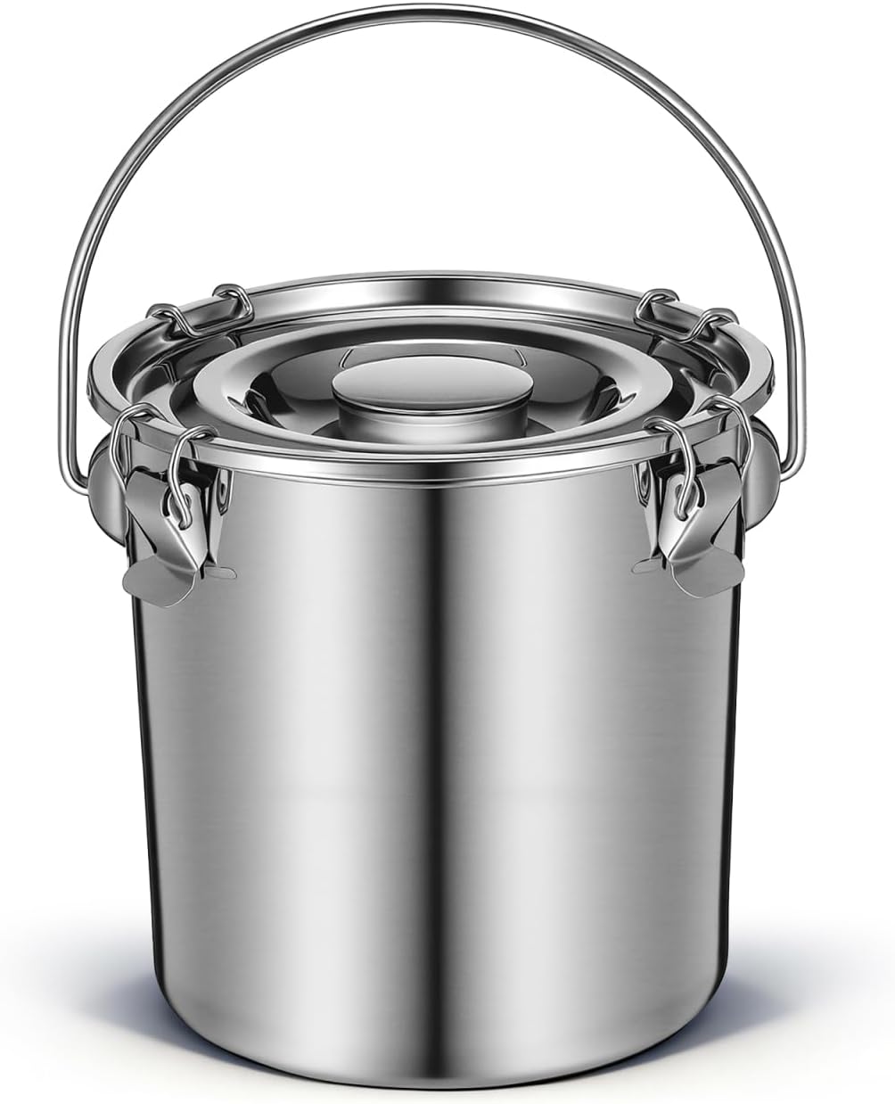 152 oz iplusmile Stainless Steel Airtight Canisters Container: fl Airtight Clamp Lid Kitchen Food Storage Bucket