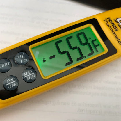 UEi PDT655 Differential Temperature Folding Pocket Thermometer, HVAC Digital Thermometer with Backlit Display and Magnetic Mount, Measures -58 to 572°F