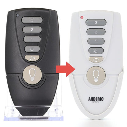 Anderic RRTR171B Ceiling Fan Remote Control Replacement for Home Decorators TR171B & Hampton Bay UC7222T434 Fans – Works with MR77A Receiver – Fan Speed, Reverse & Light Dimmer, Not Universal – White