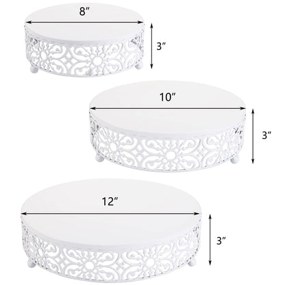 Hedume 3-Piece Cake Stand Set, Round Metal Cake Stands, Dessert Cupcake Stands, Cupcake Pastry Candy Plate for Wedding, Event, Birthday Party