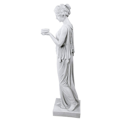 Design Toscano KY71304 Hebe Greek Woman Patron of Youth Indoor/Outdoor Garden Statue, Large Size, 10 inches Wide, 32 inches Tall, Handcast Polyresin, Antique Stone Finish