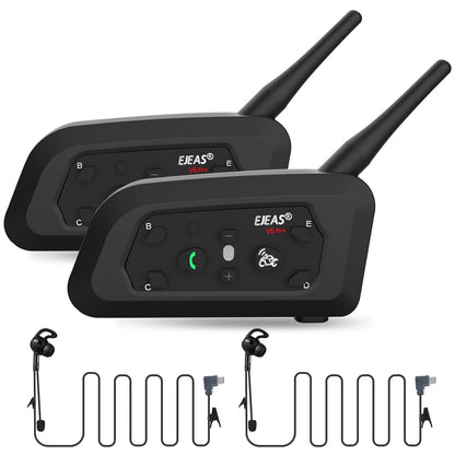EJEAS V6C Referee Bluetooth Intercom, 2-Way 1200M Professional Referee Headset Communication System with Armband and Right Earpiece for Football and Handball Sports (2PCS)
