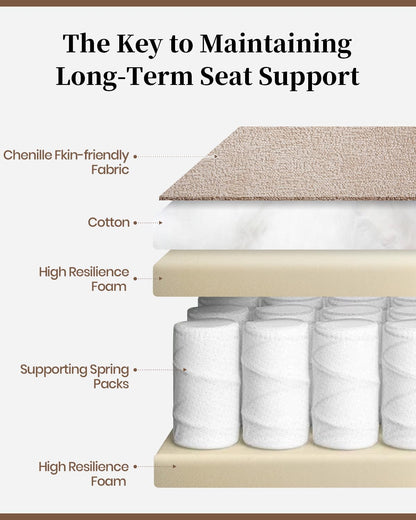 GARTMILAN Oversized Manual Recliner Chair with 360° Swivel, Big and Tall Rocker Glider for Nursery Living Room, Chenille Overstuffed Reclining Sofa with Handle, 375lbs (Beige, Manual)