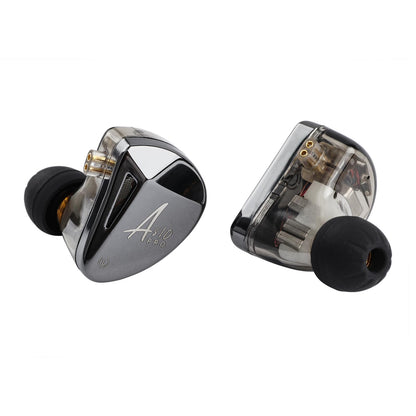Linsoul x KZ AS10 PRO 5BA Wired Earbuds, HiFi in-Ear Earphones with Mirror Polygon Faceplate, 2 Pin Detachable Cable for Audiophile (with Mic)