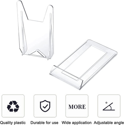 WANDIC Acrylic Plate Stands, 10 Pcs Mini Clear Plastic Display Holders Adjustable Easels for Flat Plates, Photos, Place