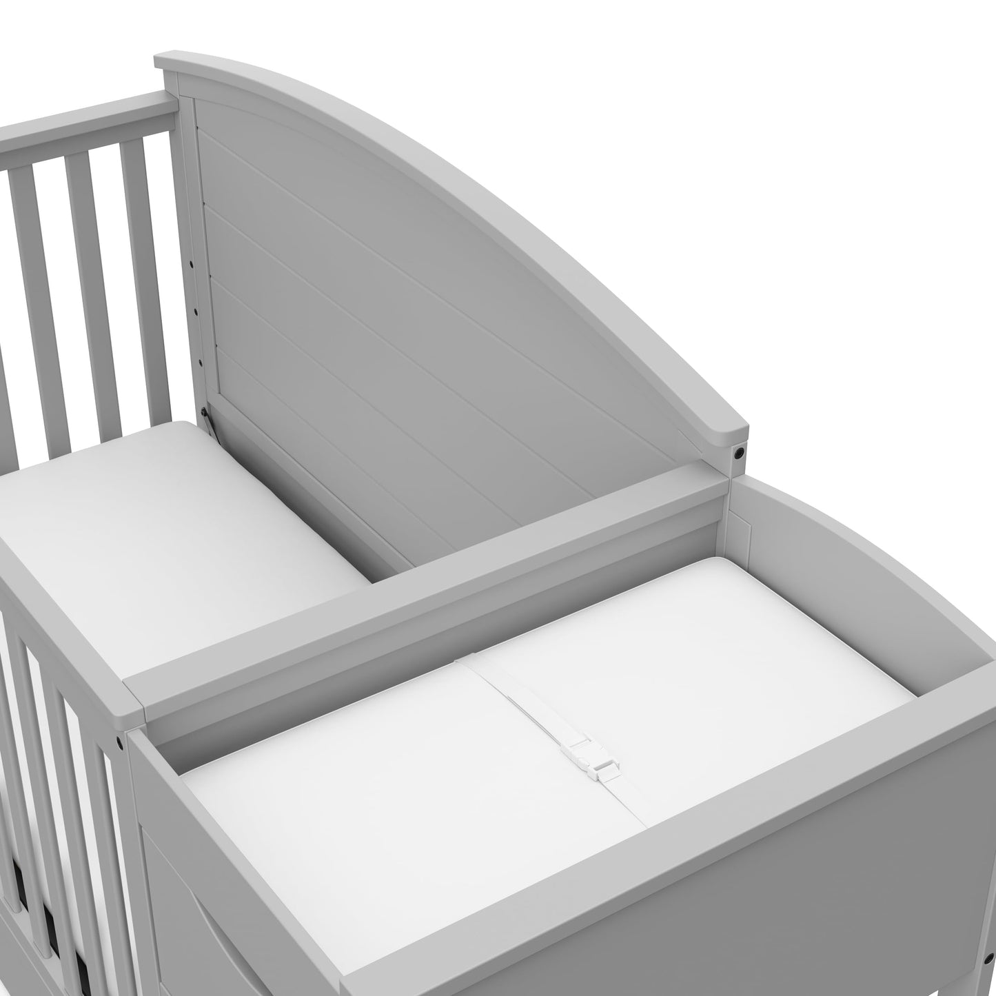 Graco Bellwood 5-in-1 Convertible Crib & Changer with Drawer - GREENGUARD Gold Certified, Full-Size Storage Drawer, Converts to Toddler Bed (Pebble Gray)